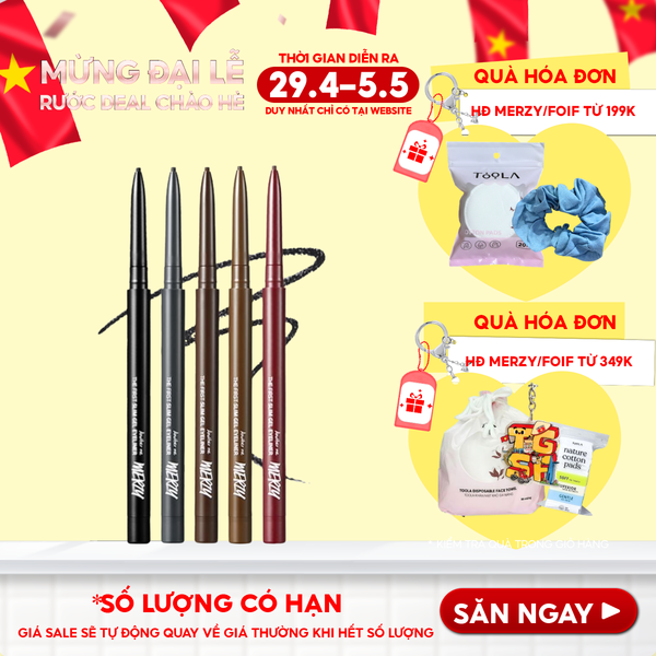  Chì Kẻ Mắt Merzy Siêu Mảnh Chống Trôi, Siêu Bền, Siêu Lì The First Slim Gel Eyeliner 0.05g 