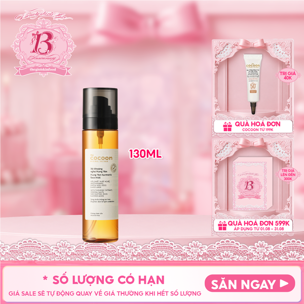  Xịt Khoáng Cocoon Nghệ Hưng Yên Giúp Sáng Da Turmeric Face Mist 130ml 