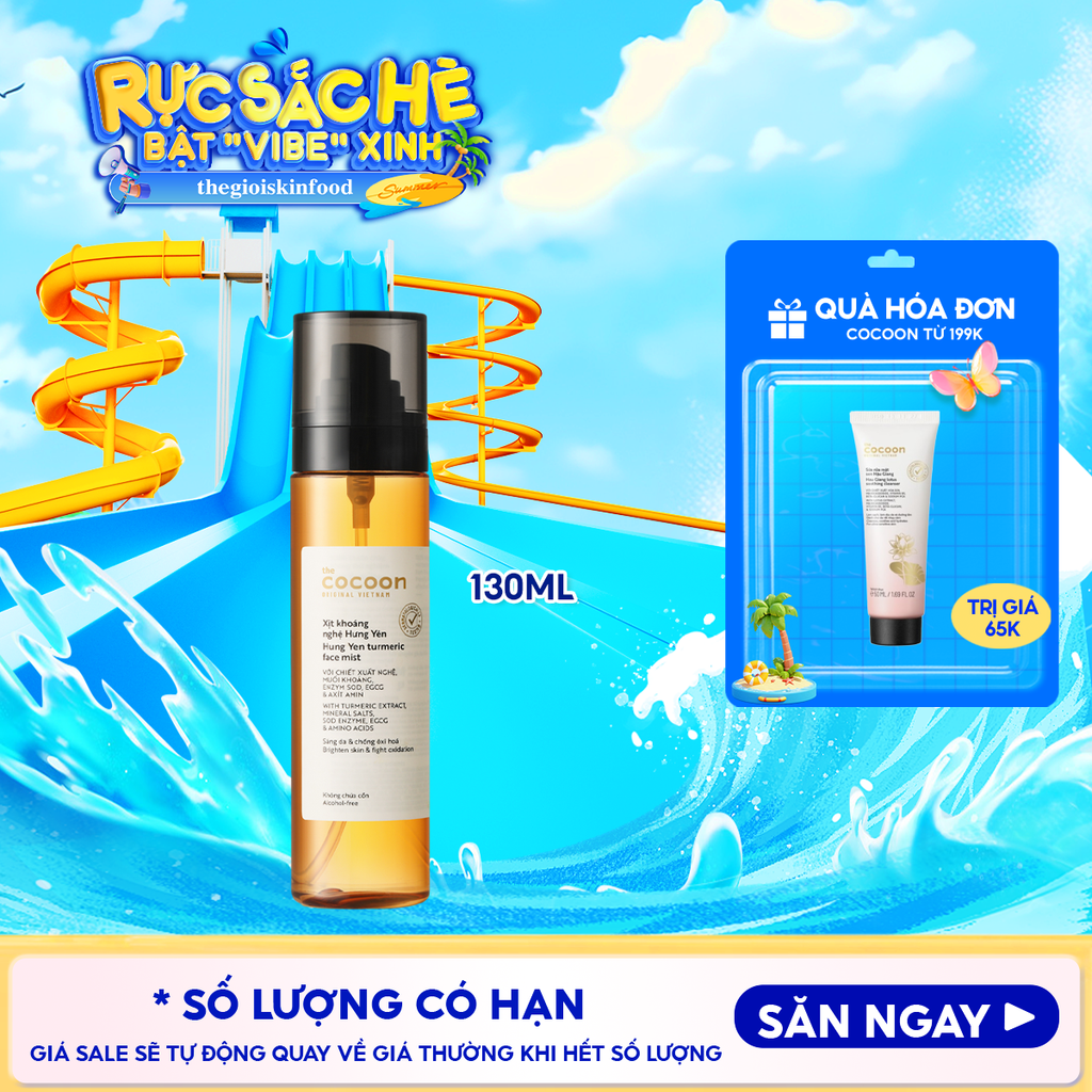 Xịt Khoáng Cocoon Nghệ Hưng Yên Giúp Sáng Da Turmeric Face Mist 130ml
