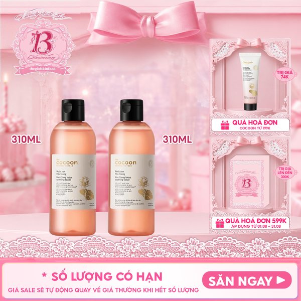  Nước Hoa Hồng Cocoon Sen Hậu Giang Làm Dịu Da Nhạy Cảm Lotus Soothing Toner 