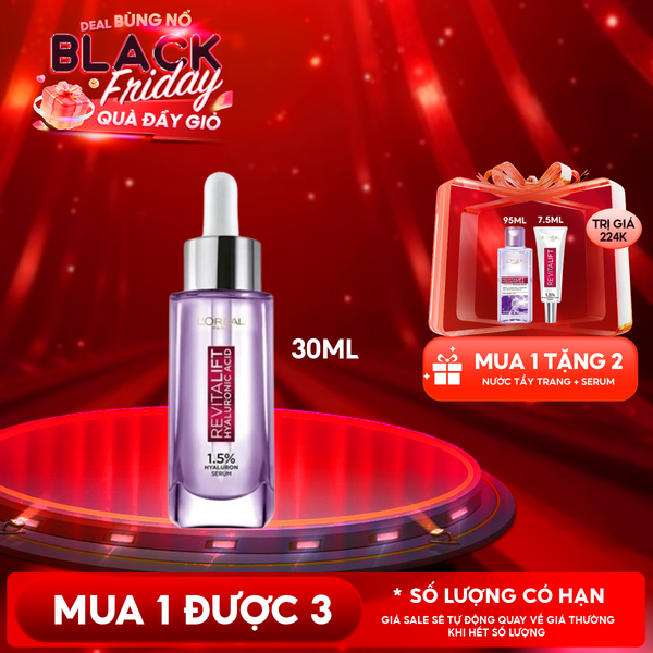  Serum L'Oreal Cấp Ẩm, Cải Thiện Nếp Nhăn Revitalift 1.5% Hyaluronic Acid Serum 