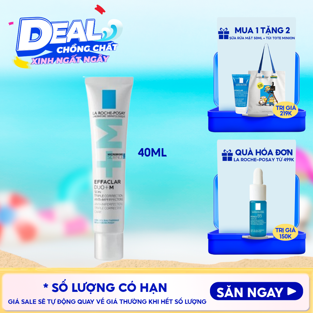 Kem Dưỡng La Roche-Posay Giúp Cải Thiện Mụn, Mờ Vết Thâm Effaclar Duo+M
