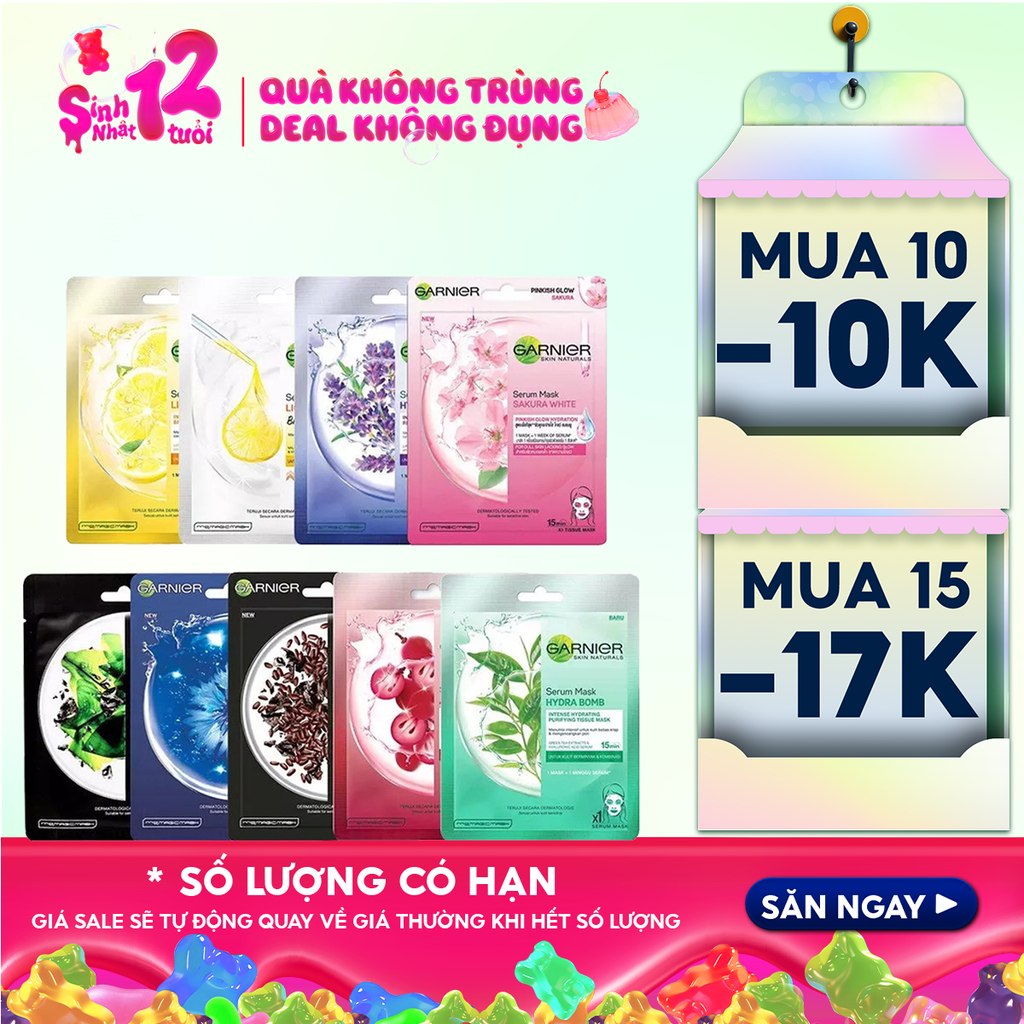 Mặt Nạ Tinh Chất Garnier Chiết Xuất Thiên Nhiên Serum Mask 28g