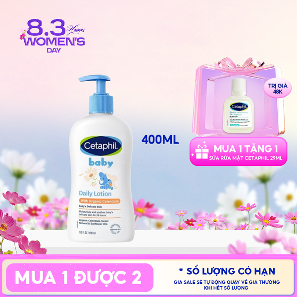  Sữa Dưỡng Da Trẻ Em Cetaphil Baby Daily Lotion With Organic Calendula 400ml 
