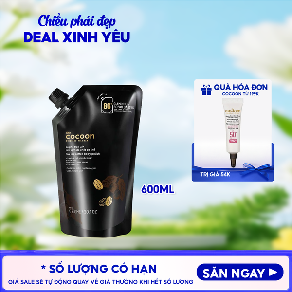  Tẩy Da Chết Body Cocoon Làm Đều Màu Da Và Dưỡng Mịn Da Chiết Xuất Cà Phê Dak Lak Coffee Body Polish 