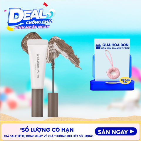 Mascara Chân Mày Romand Siêu Tự Nhiên, Bền Màu, Lâu Trôi Han All Brow Cara 9g