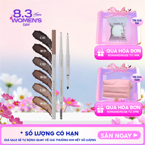 Chì Kẻ Mày Nét Mảnh Romand 3 Trong 1 Cho Đôi Chân Mày Hoàn Hảo, Sắc Nét Han All Sharp Brow - Han All Line