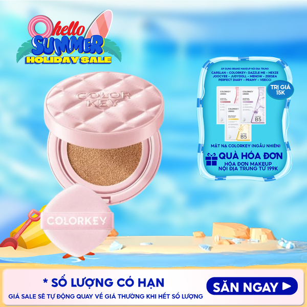  Cushion Chống Nắng Colorkey Mỏng Nhẹ, Bền Lâu Long Lasting Flawless Brightening Cushion Cream SPF50+ PA++++ 11g 