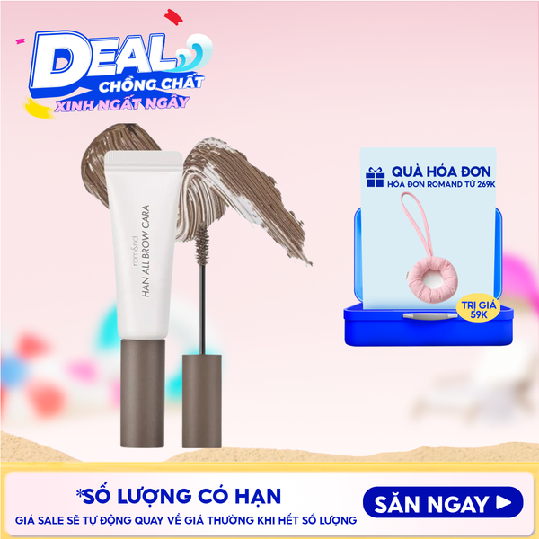 Mascara Chân Mày Romand Siêu Tự Nhiên, Bền Màu, Lâu Trôi Han All Brow Cara 9g 
