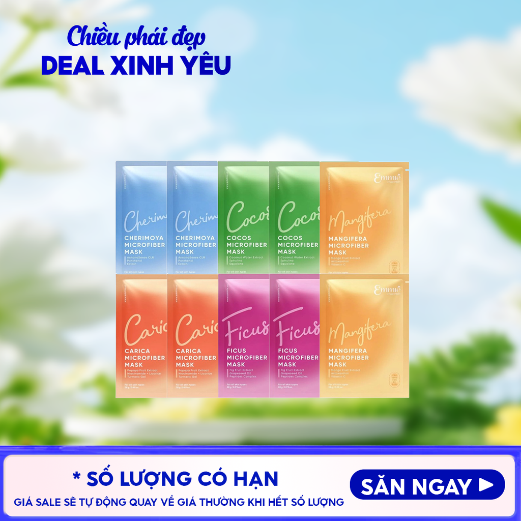 Combo Mặt Nạ Vi Sợi Microfiber Emmié by HappySkin Microfiber Mask 28g