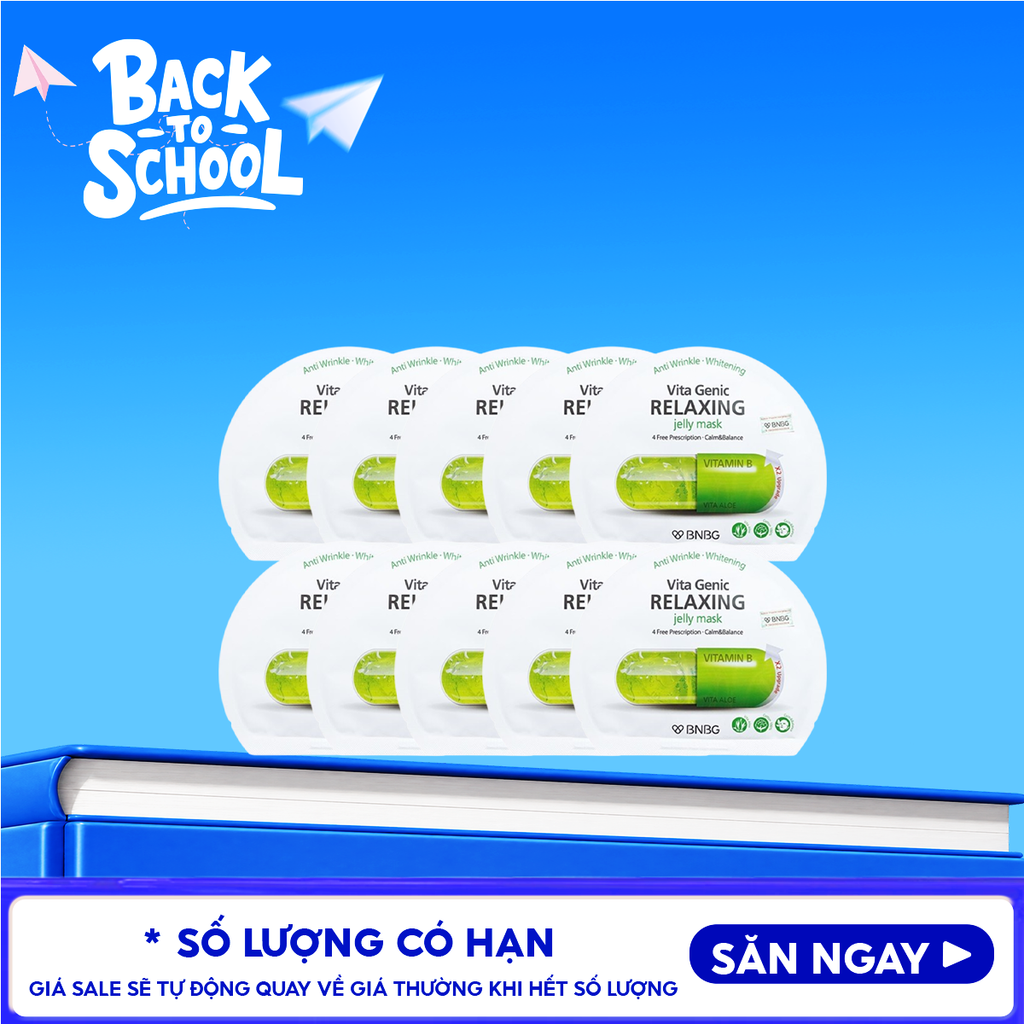 Combo 10 Miếng Mặt Nạ Miếng BNBG Dưỡng Ẩm, Hỗ Trợ Dưỡng Trắng, Cải Thiện Làn Da Hàn Quốc (Vitamin A, B, B3, E)