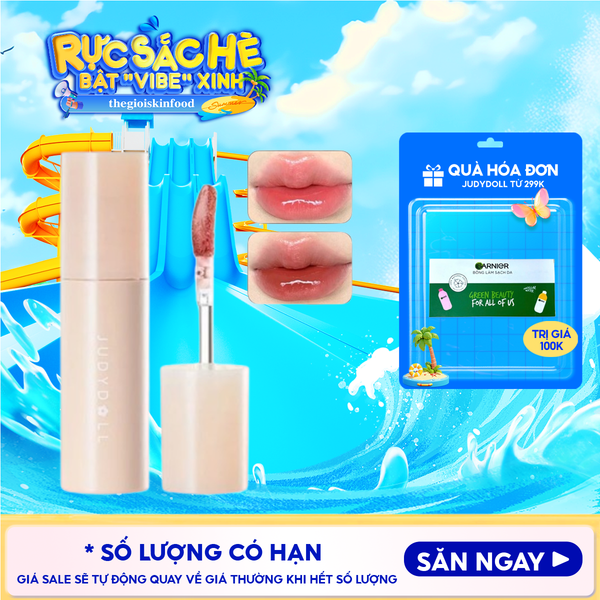  Son Tint Bóng Judydoll Môi Căng Bóng, Lâu Trôi Glazed Lip Gloss 