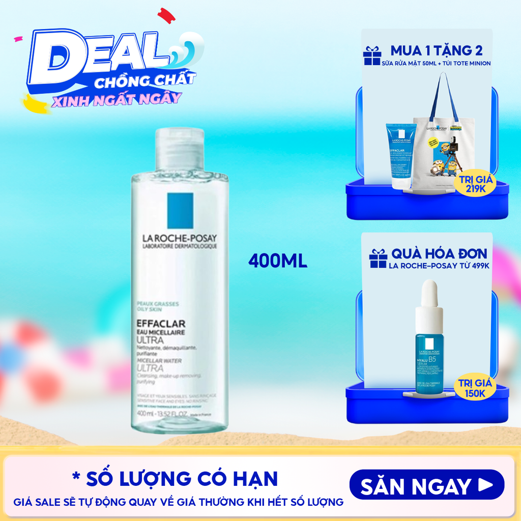 Nước Tẩy Trang La Roche-Posay Dành Cho Da Dầu Mụn, Da Nhạy Cảm Effaclar Eau Micellaire Ultra