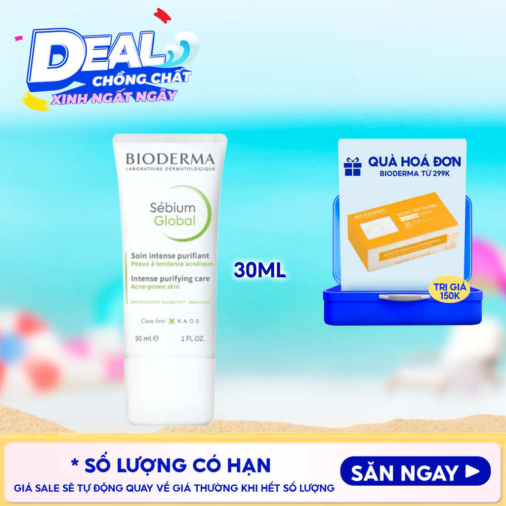 Kem Dưỡng Bioderma Chăm Sóc Da Mụn, Nhạy Cảm Sebium Sensitive 30ml