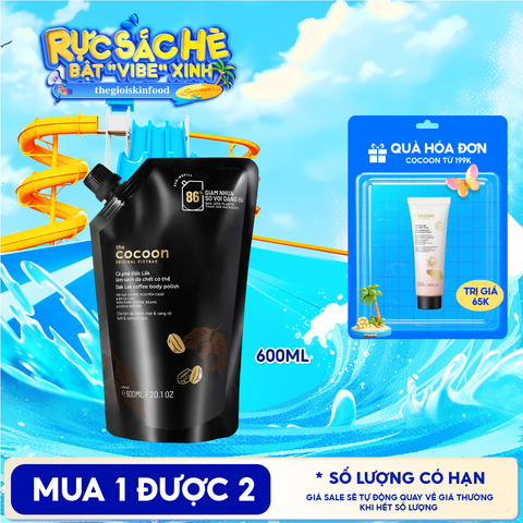 [Túi 600ml] Tẩy Da Chết Body Cocoon Làm Đều Màu Da Và Dưỡng Mịn Da Chiết Xuất Cà Phê Dak Lak Coffee Body Polish