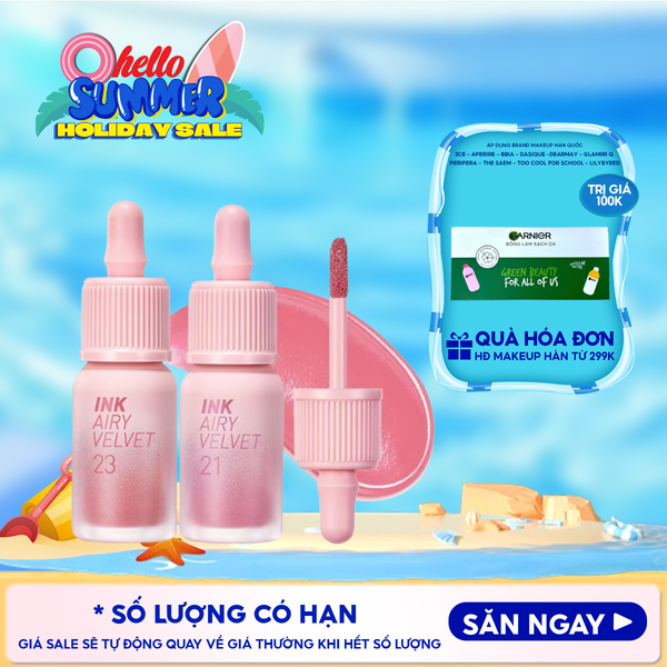  Son Kem Lì Nhẹ Môi, Siêu Mịn Peripera Ink Airy Velvet 4g 