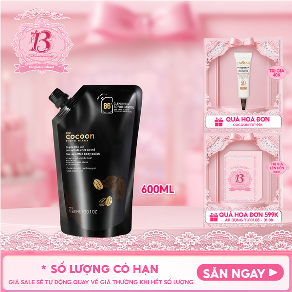  Tẩy Da Chết Body Cocoon Làm Đều Màu Da Và Dưỡng Mịn Da Chiết Xuất Cà Phê Dak Lak Coffee Body Polish 
