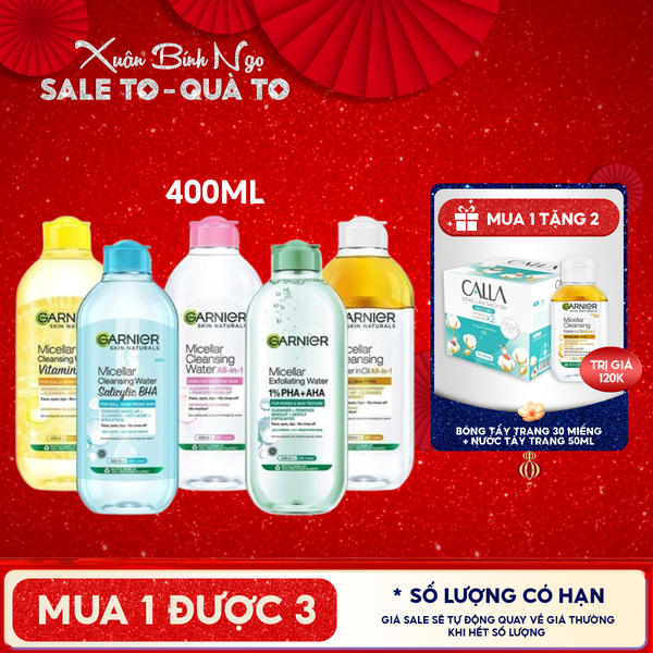  Nước Tẩy Trang Garnier Làm Sạch Sâu Micellar Cleansing Water 