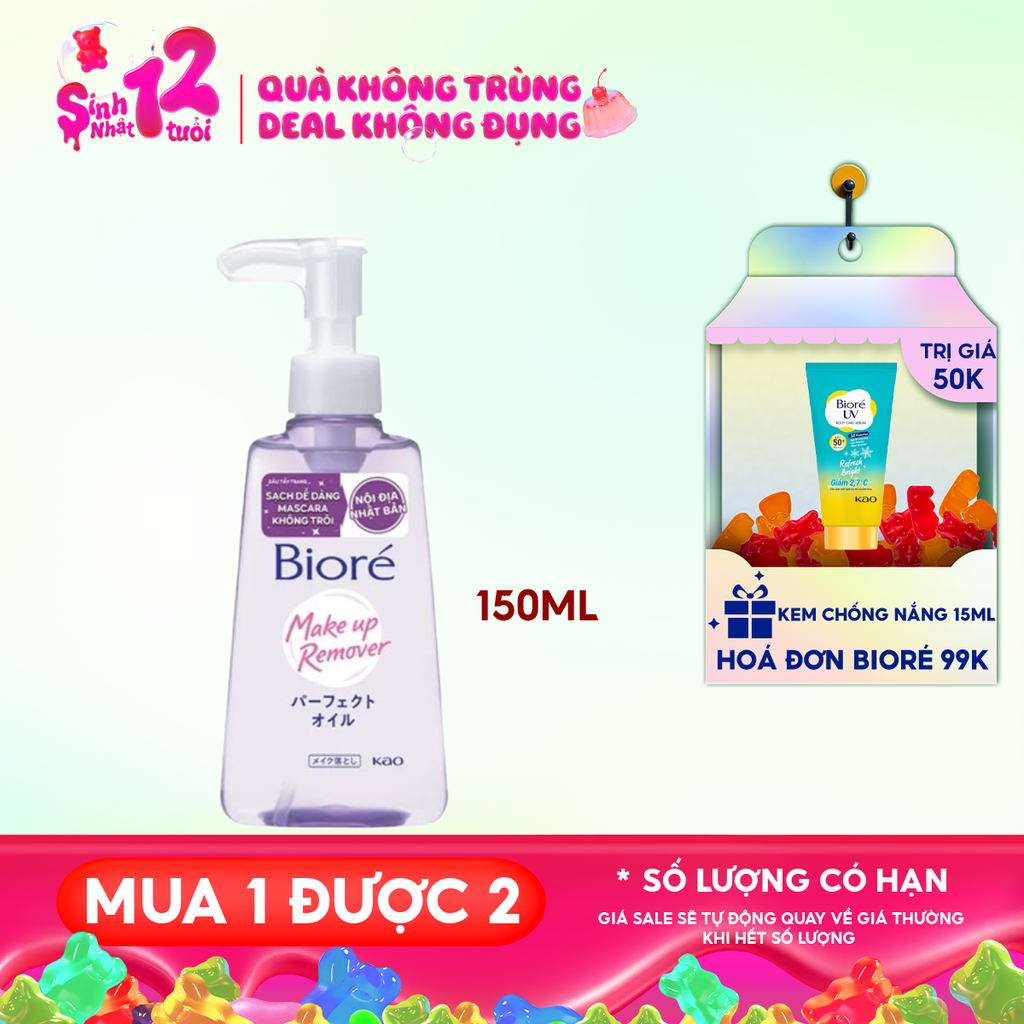 Dầu Tẩy Trang Bioré Giúp Làm Sạch Sâu Make Up Remover Perfect Oil 150ml