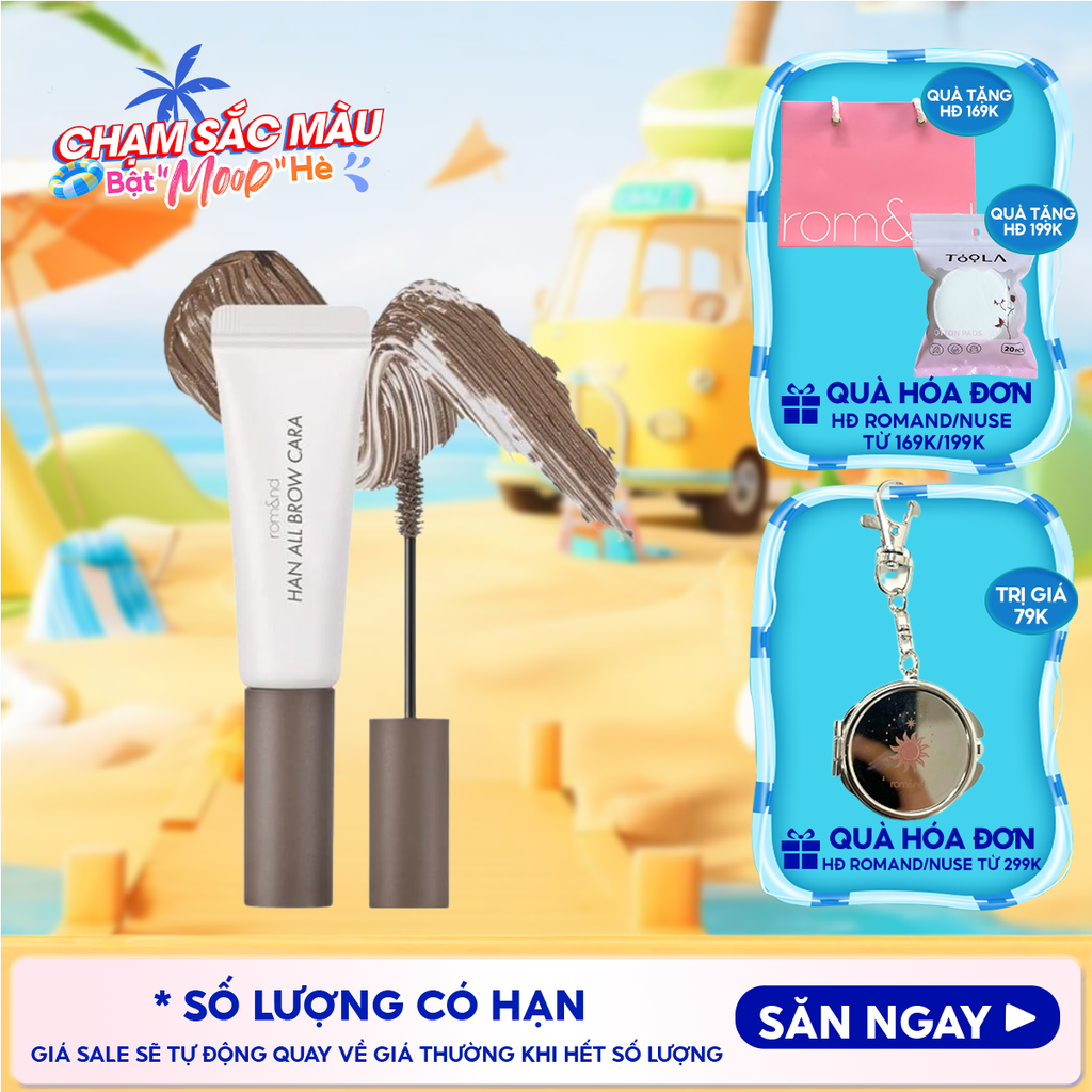 Mascara Chân Mày Romand Siêu Tự Nhiên, Bền Màu, Lâu Trôi Han All Brow Cara 9g