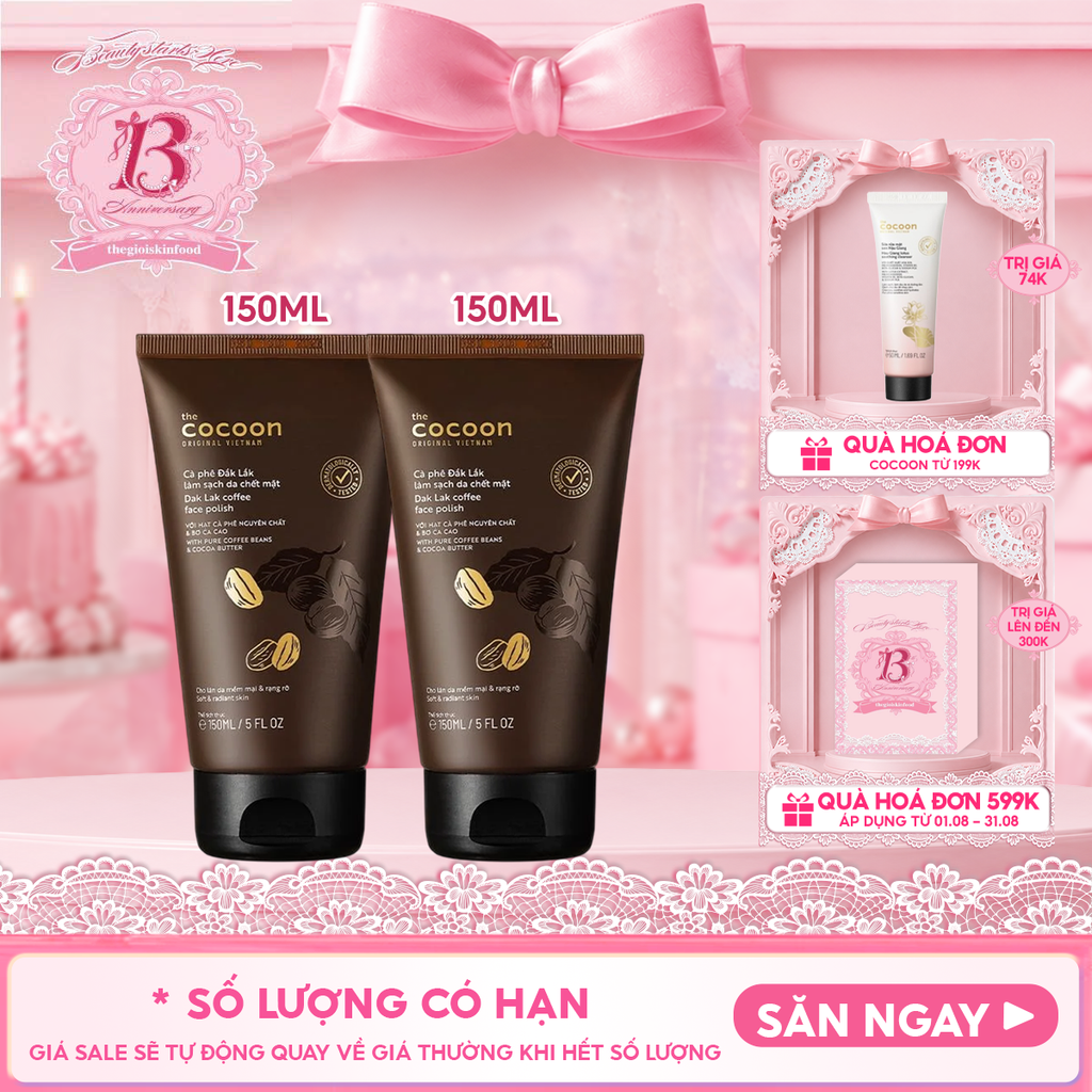 Kem Tẩy Da Chết Cocoon Chiết Xuất Cà Phê Đắk Lắk Coffee Face Polish 150ml