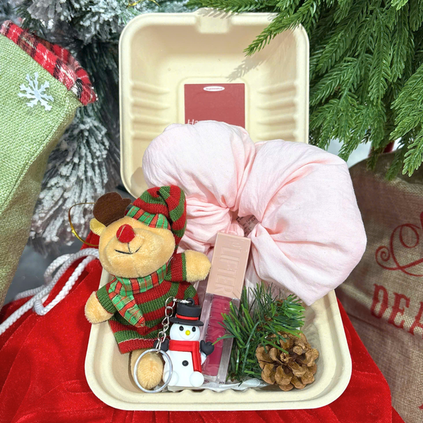  Hộp Quà Giáng Sinh: Son Maybelline + Kẹp Tóc Ngẫu Nhiên + Set Quà Gấu + Hộp Bã Mía 