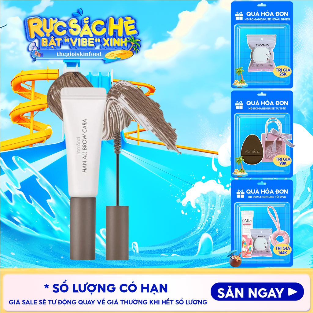 Mascara Chân Mày Romand Siêu Tự Nhiên, Bền Màu, Lâu Trôi Han All Brow Cara 9g