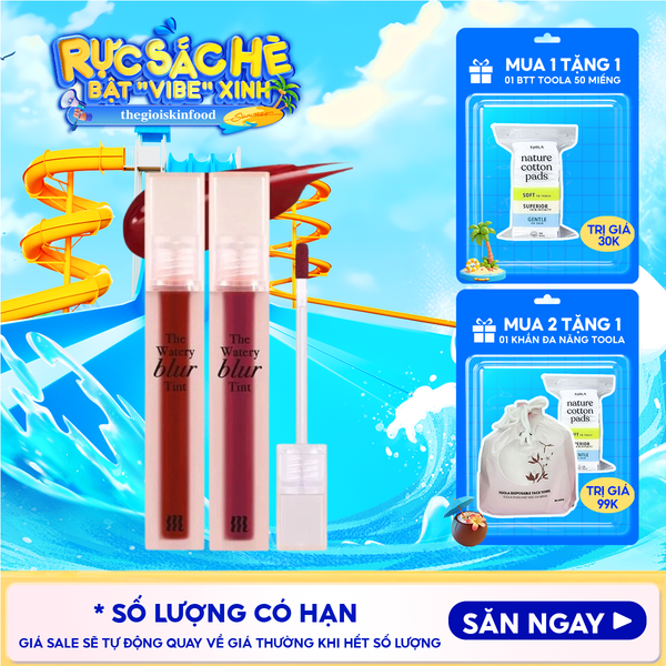  Son Kem Lì Lên Màu Chuẩn, Mịn Mượt Nhẹ Môi Merzy The Watery Blur Tint 4ml 