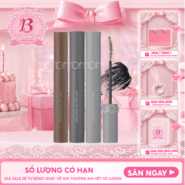  Mascara Chuốt Mi Romand Siêu Dài Và Cong Mi Tự Nhiên, Chống Trôi Hiệu Quả Han All Fix Mascara - Han All Line 7g 