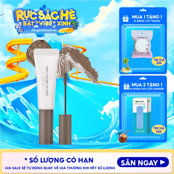  Mascara Chân Mày Romand Siêu Tự Nhiên, Bền Màu, Lâu Trôi Han All Brow Cara 9g 