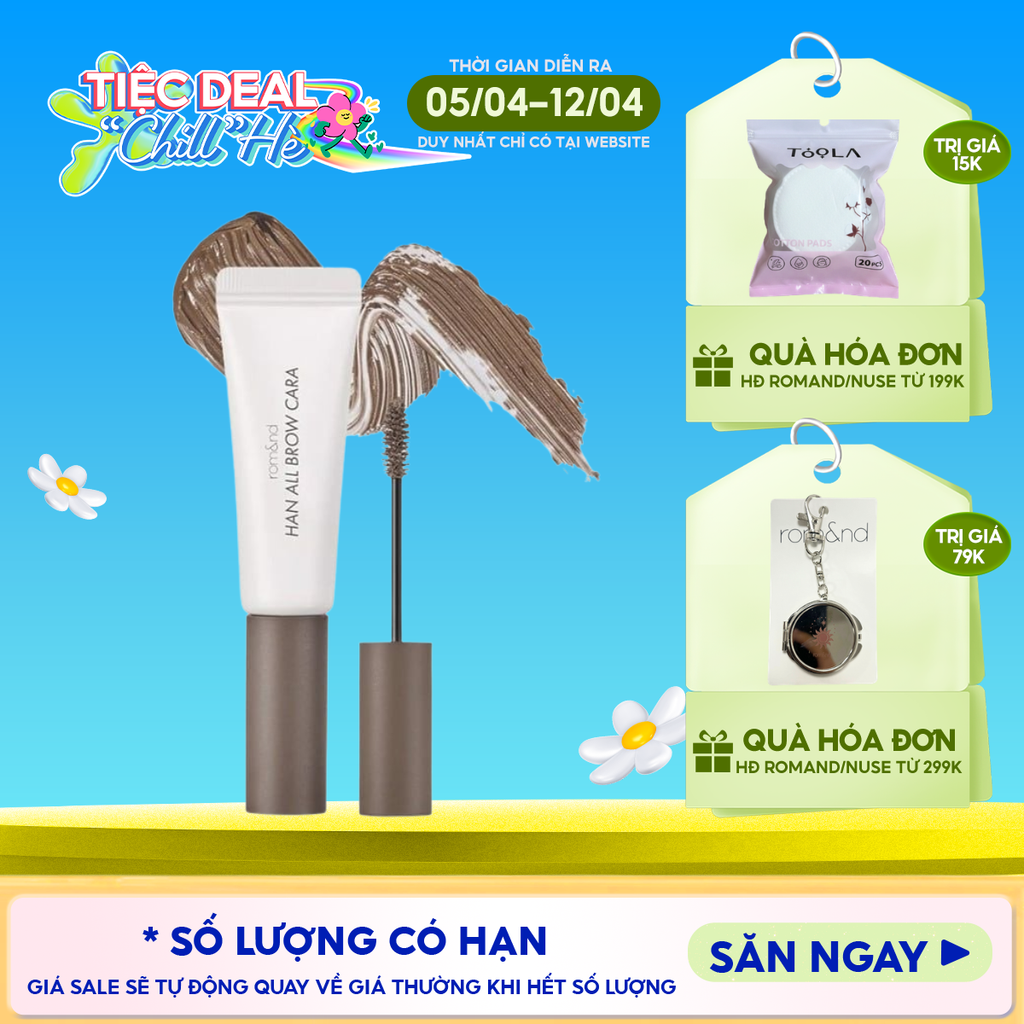 Mascara Chân Mày Romand Siêu Tự Nhiên, Bền Màu, Lâu Trôi Han All Brow Cara 9g