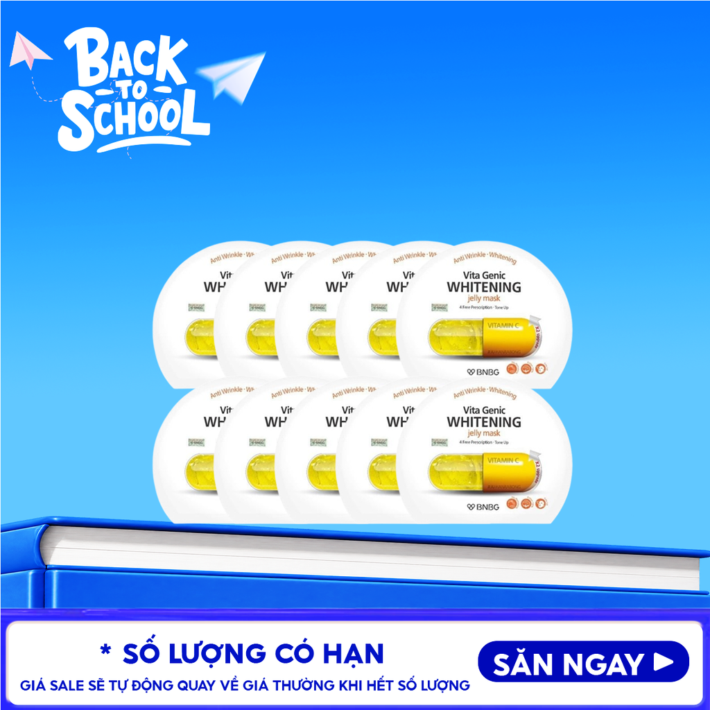 Combo 10 Miếng Mặt Nạ Miếng BNBG Dưỡng Ẩm, Hỗ Trợ Dưỡng Trắng, Cải Thiện Làn Da Hàn Quốc (Vitamin A, B, B3, E)