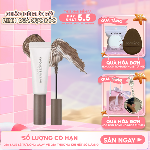  Mascara Chân Mày Romand Siêu Tự Nhiên, Bền Màu, Lâu Trôi Han All Brow Cara 9g 