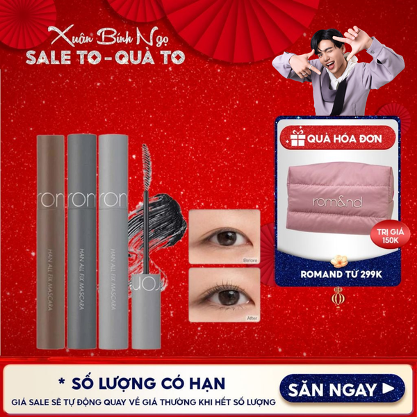  Mascara Chuốt Mi Romand Siêu Dài Và Cong Mi Tự Nhiên, Chống Trôi Hiệu Quả Han All Fix Mascara - Han All Line 7g 