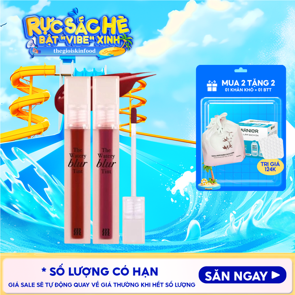  Son Kem Lì Lên Màu Chuẩn, Mịn Mượt Nhẹ Môi Merzy The Watery Blur Tint 4ml 