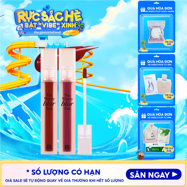  Son Kem Lì Lên Màu Chuẩn, Mịn Mượt Nhẹ Môi Merzy The Watery Blur Tint 4ml 