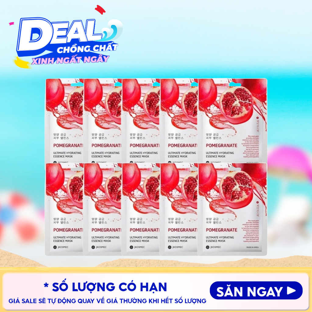 Combo 10 Mask: Mặt Nạ Jkosmec Tinh Chất Cấp Ẩm Chuyên Sâu Ultimate Hydrating Essence Mask 25ml (10 miếng)