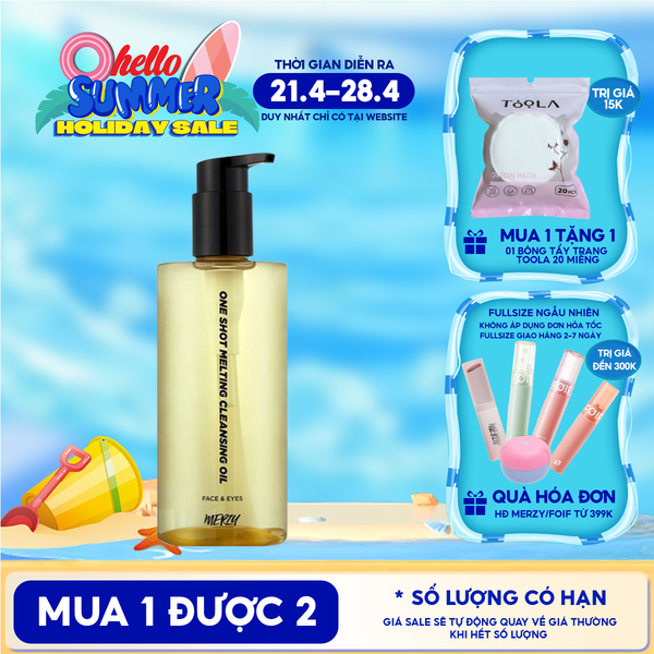  Dầu Tẩy Trang Merzy Làm Sạch Sâu Lỗ Chân Lông, Dịu Nhẹ One Shot Melting Cleansing Oil 300ml 