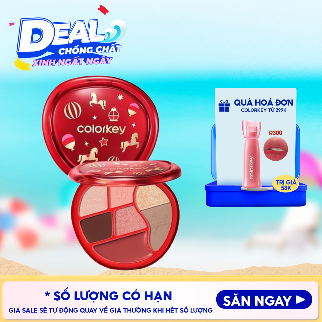 Bảng Phấn Mắt Colorkey Đa Năng 7 Trong 1 Tiện Lợi Playful Color Multi Palette 04 13g