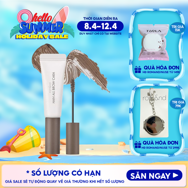  Mascara Chân Mày Romand Siêu Tự Nhiên, Bền Màu, Lâu Trôi Han All Brow Cara 9g 