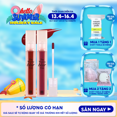 Son Kem Lì Lên Màu Chuẩn, Mịn Mượt Nhẹ Môi Merzy The Watery Blur Tint 4ml