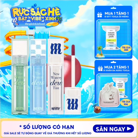 [NEW DEW] Son Tint Bóng Merzy Dạng Thạch, Bền Màu, Lâu Trôi Cho Đôi Môi Căng Mọng, Ẩm Mịn The Watery Dew Tint