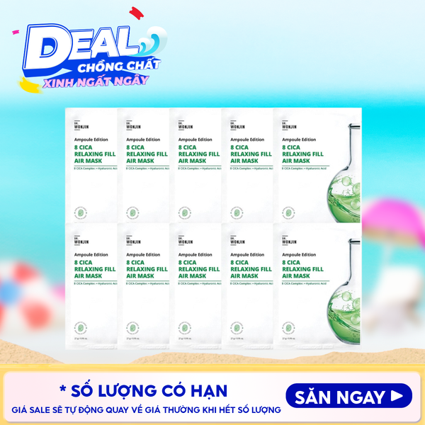  Combo 10 Miếng Mặt Nạ Tinh Chất Cấp Ẩm, Làm Dịu Da Wonjin Ampoule Edition Fill Air Mask 27g 