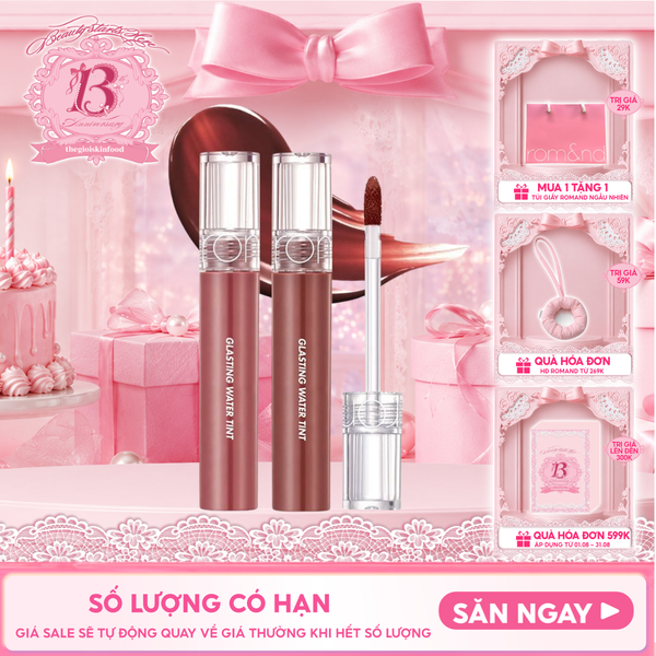  [Màu 1-17] Son Tint Nước Romand Siêu Lì, Lâu Trôi Glasting Water Tint 4g 