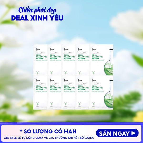  Combo 10 Miếng Mặt Nạ Tinh Chất Cấp Ẩm, Làm Dịu Da Wonjin Ampoule Edition Fill Air Mask 27g 