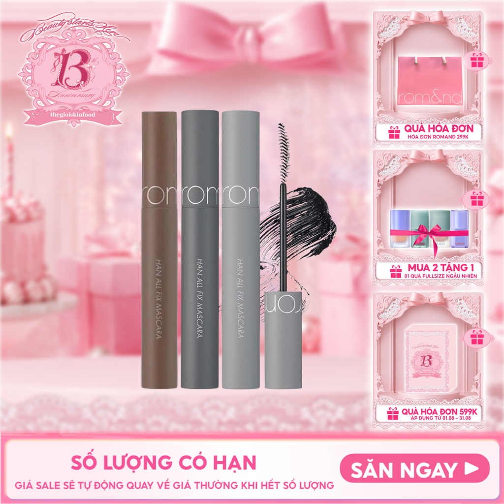 Mascara Chuốt Mi Romand Siêu Dài Và Cong Mi Tự Nhiên, Chống Trôi Hiệu Quả Han All Fix Mascara - Han All Line 7g