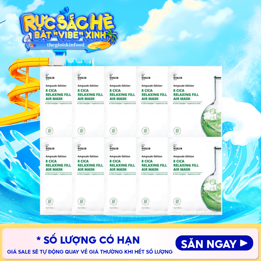 Combo 10 Miếng Mặt Nạ Tinh Chất Cấp Ẩm, Làm Dịu Da Wonjin Ampoule Edition Fill Air Mask 27g