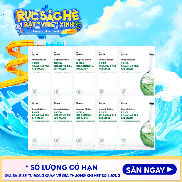  Combo 10 Miếng Mặt Nạ Tinh Chất Cấp Ẩm, Làm Dịu Da Wonjin Ampoule Edition Fill Air Mask 27g 