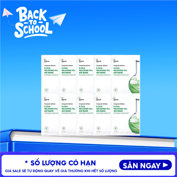  Combo 10 Miếng Mặt Nạ Tinh Chất Cấp Ẩm, Làm Dịu Da Wonjin Ampoule Edition Fill Air Mask 27g 