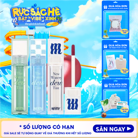 [NEW DEW] Son Tint Bóng Merzy Dạng Thạch, Bền Màu, Lâu Trôi Cho Đôi Môi Căng Mọng, Ẩm Mịn The Watery Dew Tint